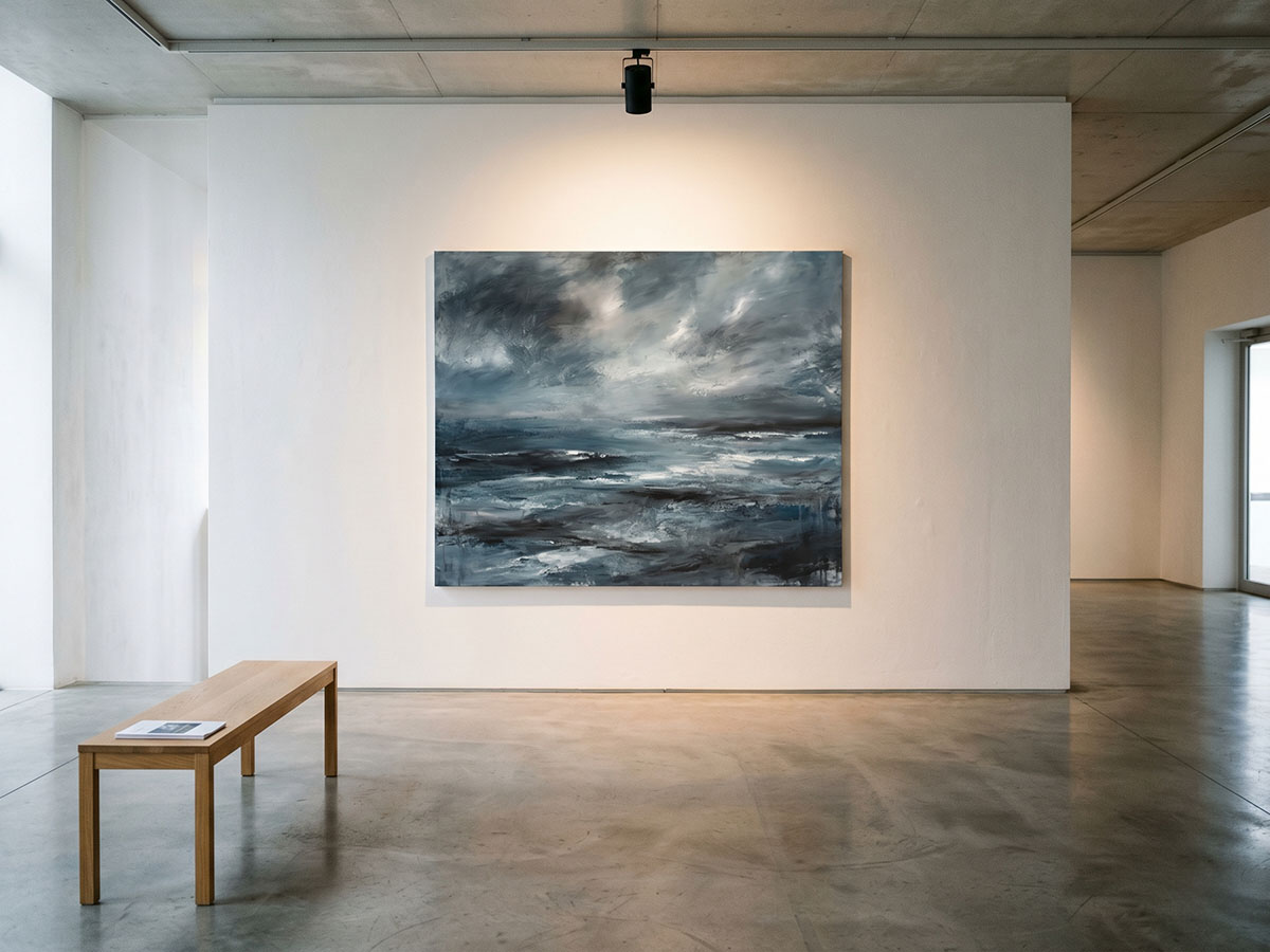 Fine art canvas print on a gallery wall